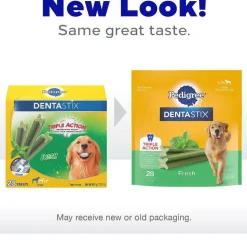 Pedigree Dentastix Fresh Mint Flavored Large Dental Dog Treats, 28 Count