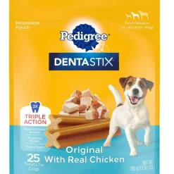 Pedigree Dentastix Small/Medium Original Chicken Flavor Dental Dog Treats, 25 Count