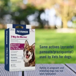 PetArmor 7 Way De-Wormer Medium & Large Dog 2 Count - In Clamshell