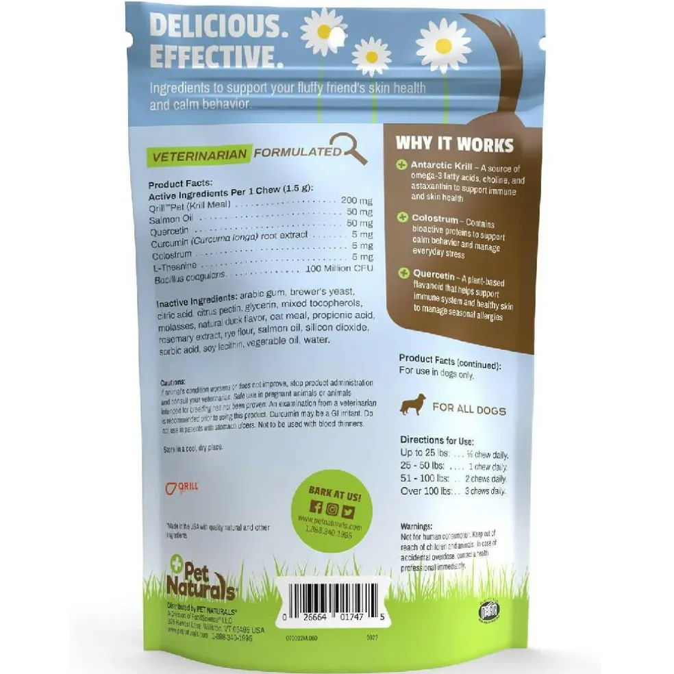 Pet Naturals Allergy + Calming Supplement Chews for Dogs (60 count)