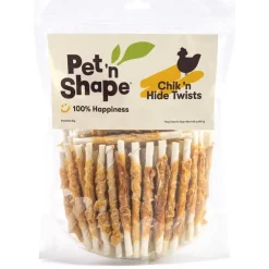 Pet 'n Shape Chik 'n Hide Twists Chicken Wrapped Rawhide Treats For Dogs