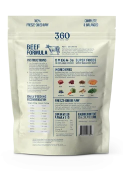 360 Pet Nutrition Beef Formula Freeze-Dried Raw Dog Food