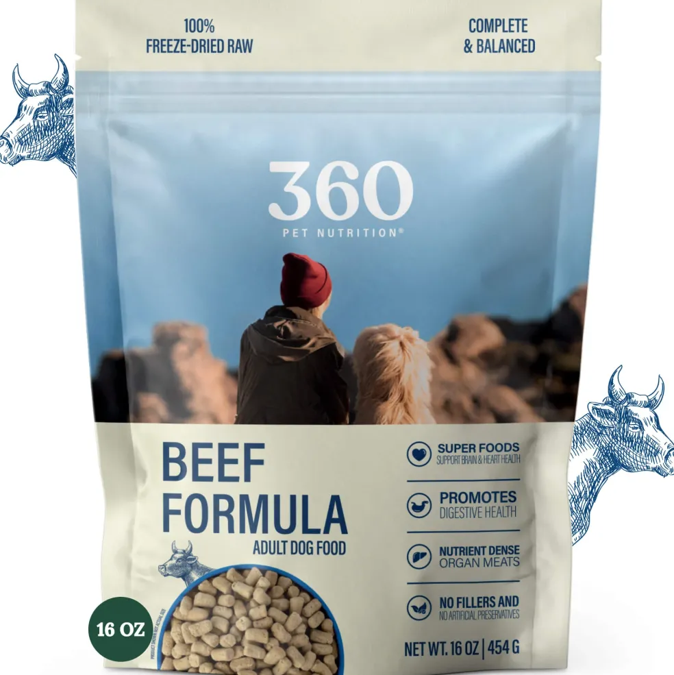 360 Pet Nutrition Beef Formula Freeze-Dried Raw Dog Food