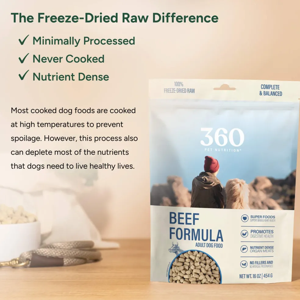 360 Pet Nutrition Beef Formula Freeze-Dried Raw Dog Food