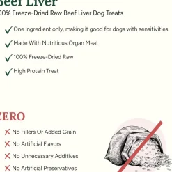 360 Pet Nutrition Beef Liver Freeze-Dried Raw Dog Treats, 4-oz