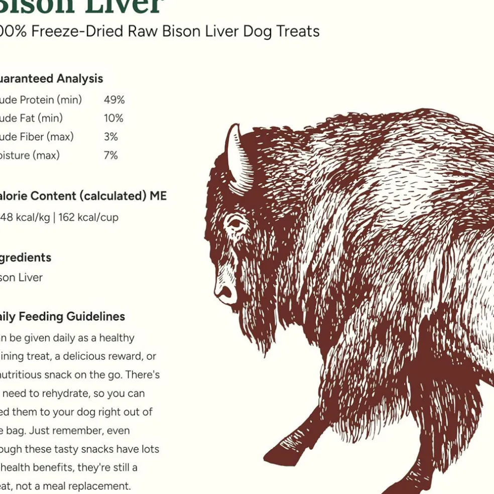 360 Pet Nutrition Bison Liver Freeze-Dried Raw Dog Food, 4-oz