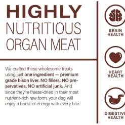 360 Pet Nutrition Bison Liver Freeze-Dried Raw Dog Food, 4-oz