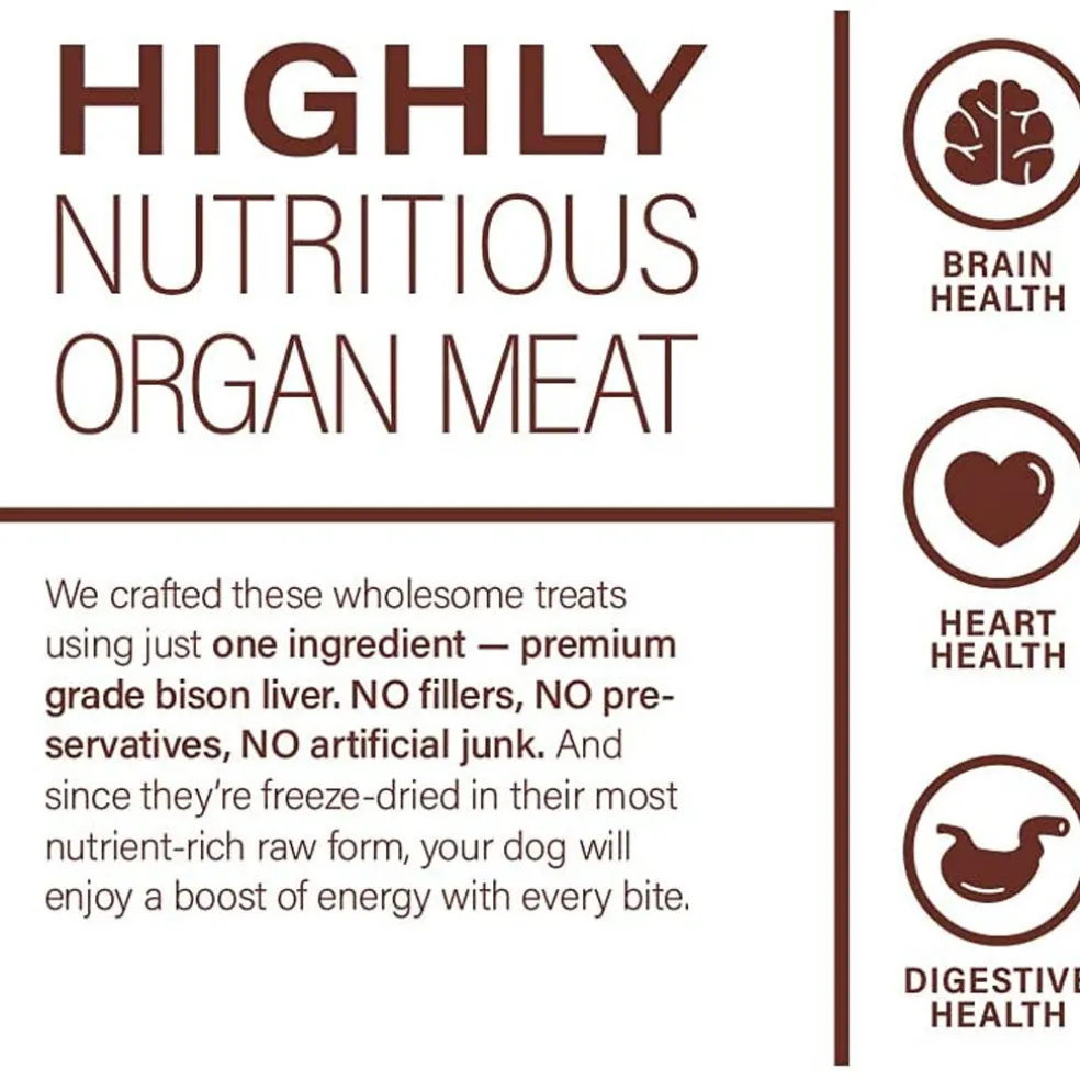 360 Pet Nutrition Bison Liver Freeze-Dried Raw Dog Food, 4-oz