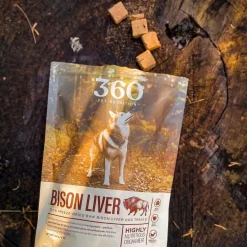 360 Pet Nutrition Bison Liver Freeze-Dried Raw Dog Food, 4-oz
