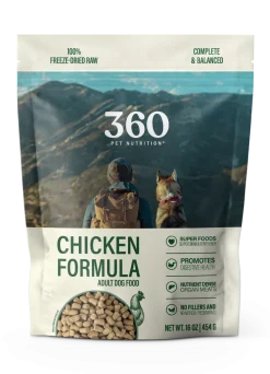 360 Pet Nutrition Chicken Freeze-Dried Raw Complete Meal for Adult Dogs