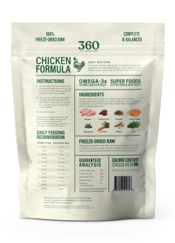 360 Pet Nutrition Chicken Freeze-Dried Raw Complete Meal for Adult Dogs