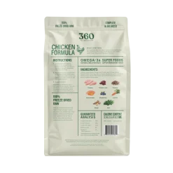 360 Pet Nutrition Chicken Freeze-Dried Raw Complete Meal for Adult Dogs