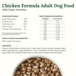 360 Pet Nutrition Chicken Freeze-Dried Raw Complete Meal for Adult Dogs