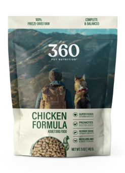 360 Pet Nutrition Chicken Freeze-Dried Raw Complete Meal for Adult Dogs