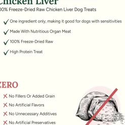 360 Pet Nutrition Chicken Liver Freeze-Dried Raw Dog Food, 4-oz
