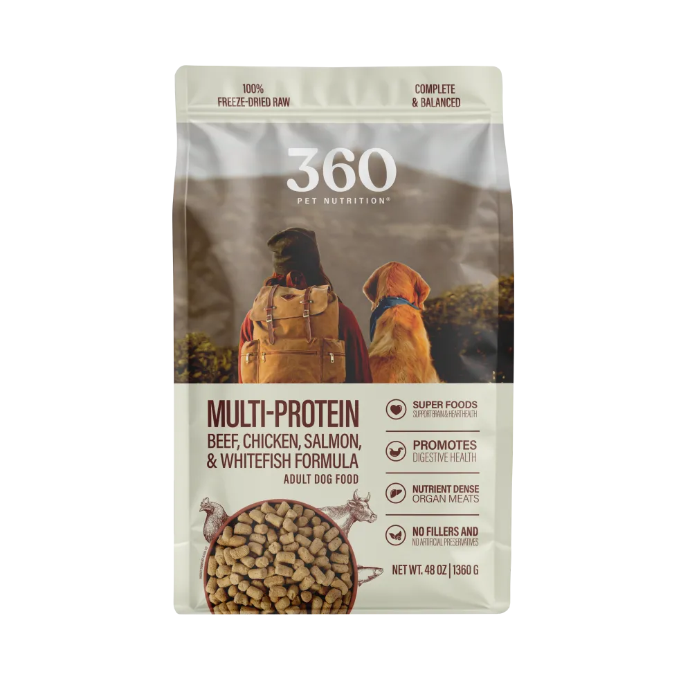360 Pet Nutrition Multi-Meat Freeze-Dried Raw Complete Meal for Adult Dogs
