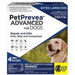 PetPrevea Advanced Topical Treatment for Dogs over 55 lbs (4 doses)
