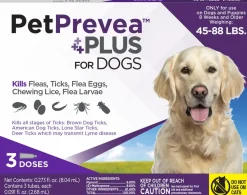PetPrevea Plus Topical Treatment for Dogs 45-88 lbs