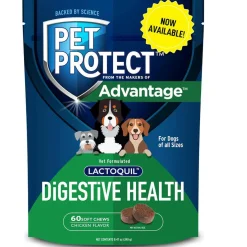 Pet Protect Digestive Health Lactoquil for Dogs, Chicken Flavor, 60 Soft Chews