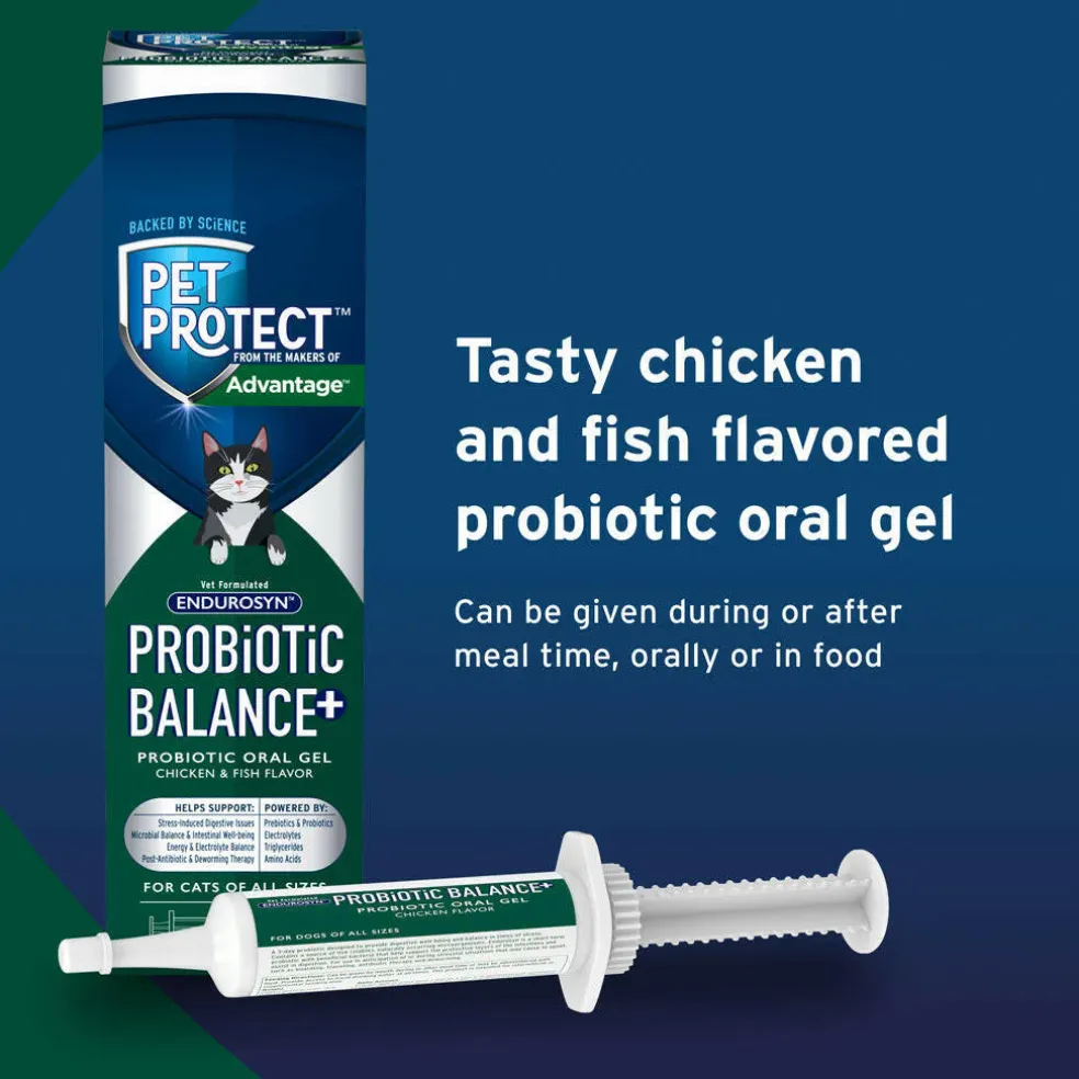 Pet Protect Probiotic Balance Plus Oral Gel Endurosyn for Cats, Chicken & Fish Flavor, 15g