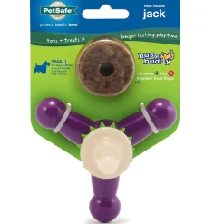 Petsafe Busy Buddy Jack Treat Dispenser Dog Chew Toy, Purple/White