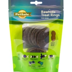 Petsafe Busy Buddy Natural Rawhide Peanut Butter Rings Dog Treats