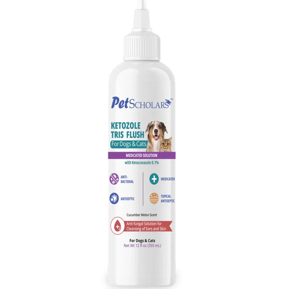 Pet Scholars Ketozole Tris Flush Anti-fungal Cleansing Solution, 12 fl oz