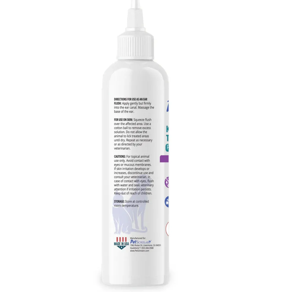 Pet Scholars Ketozole Tris Flush Anti-fungal Cleansing Solution, 12 fl oz