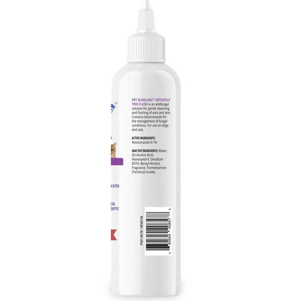 Pet Scholars Ketozole Tris Flush Anti-fungal Cleansing Solution, 12 fl oz