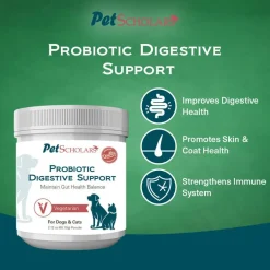 Pet Scholars Probiotic Digestive Support for Dogs & Cats (2.12 oz)