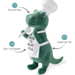 PetShop by Fringe Studio BBQ Rex Dinosaur Plush Dog Toy