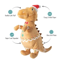 PetShop by Fringe Studio Cookie-Saurus Plush Dog Toy