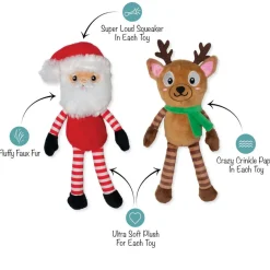 PetShop by Fringe Studio Friends At Frost Sight Plush Dog Toy Set, 2-piece set
