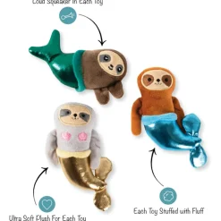 PetShop by Fringe Studio Mersloth Plush Small Toys For Dogs (3 count)