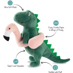 PetShop by Fringe Studio Pool Time Rex Dinosaur Plush Toy For Dogs