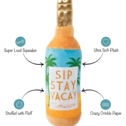 PetShop by Fringe Studio Sip Stay Vacay Muttcato Plush Dog Toy