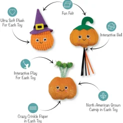 PetShop by Fringe Studio Witch of the Patch Cat Toy Set (3 pack)