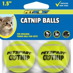Petsport USA Catnip Balls Toys for Cats, 1.5", 2-pack