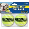 Petsport USA Tuff Balls Dog Toy Green, 2.5", 2-pack