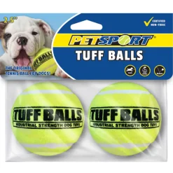 Petsport USA Tuff Balls Dog Toy Green, 2.5", 2-pack