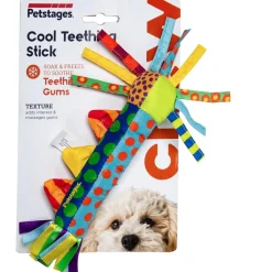 Petstages Cool Teething Stick Tough Dog Chew Toy, Multi-Color, 1 count