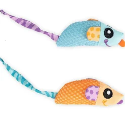 Petstages Mice Cat Chew Toy with Catnip, Multi-Color, 2-pack