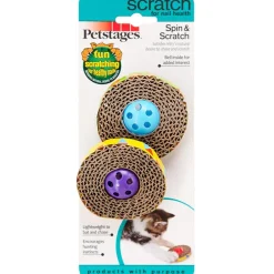 Petstages Spin & Scratch Cat Toy Multi-Color, 1-count
