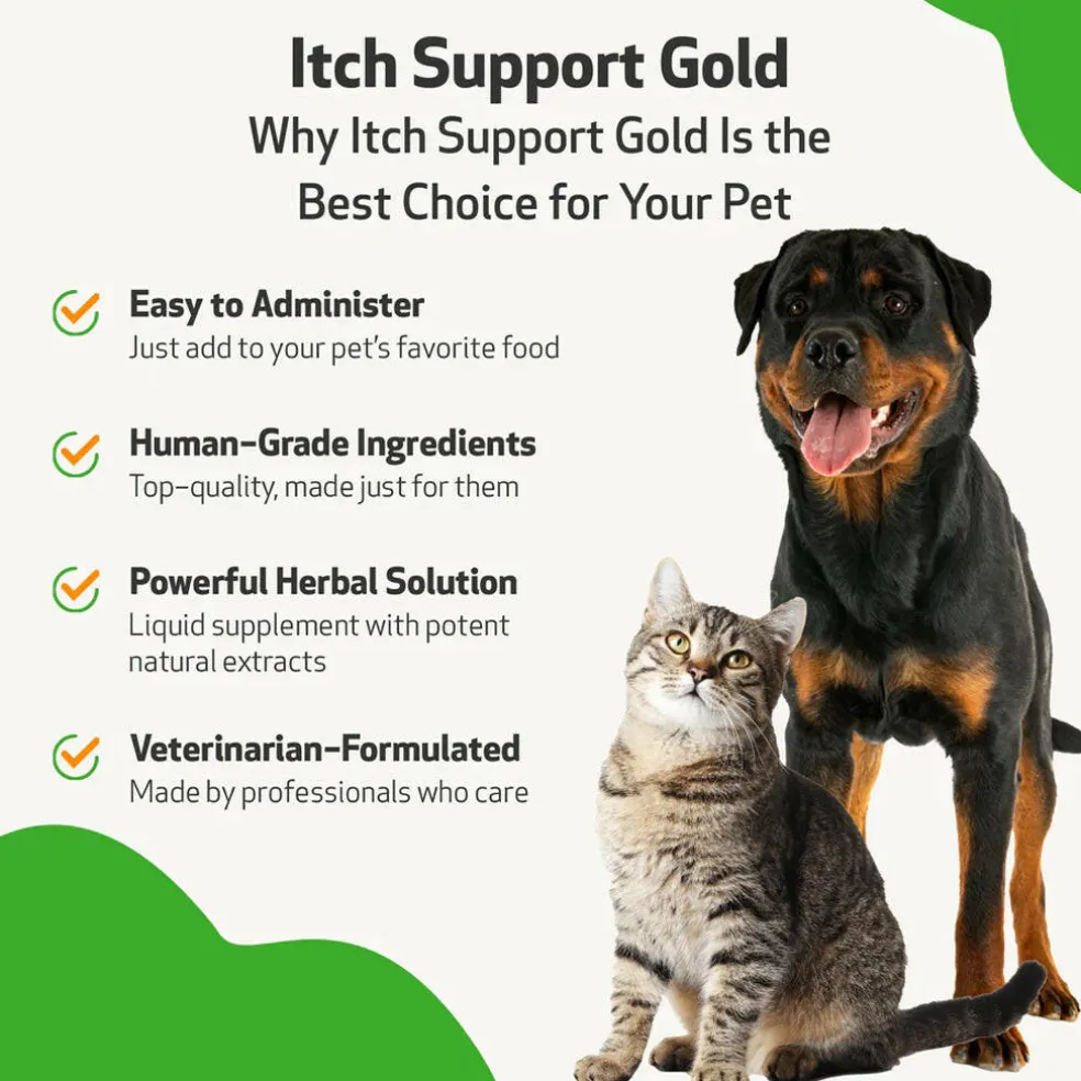 Pet Wellbeing Itch Support Gold - For Allergy-Related Itch in Dogs