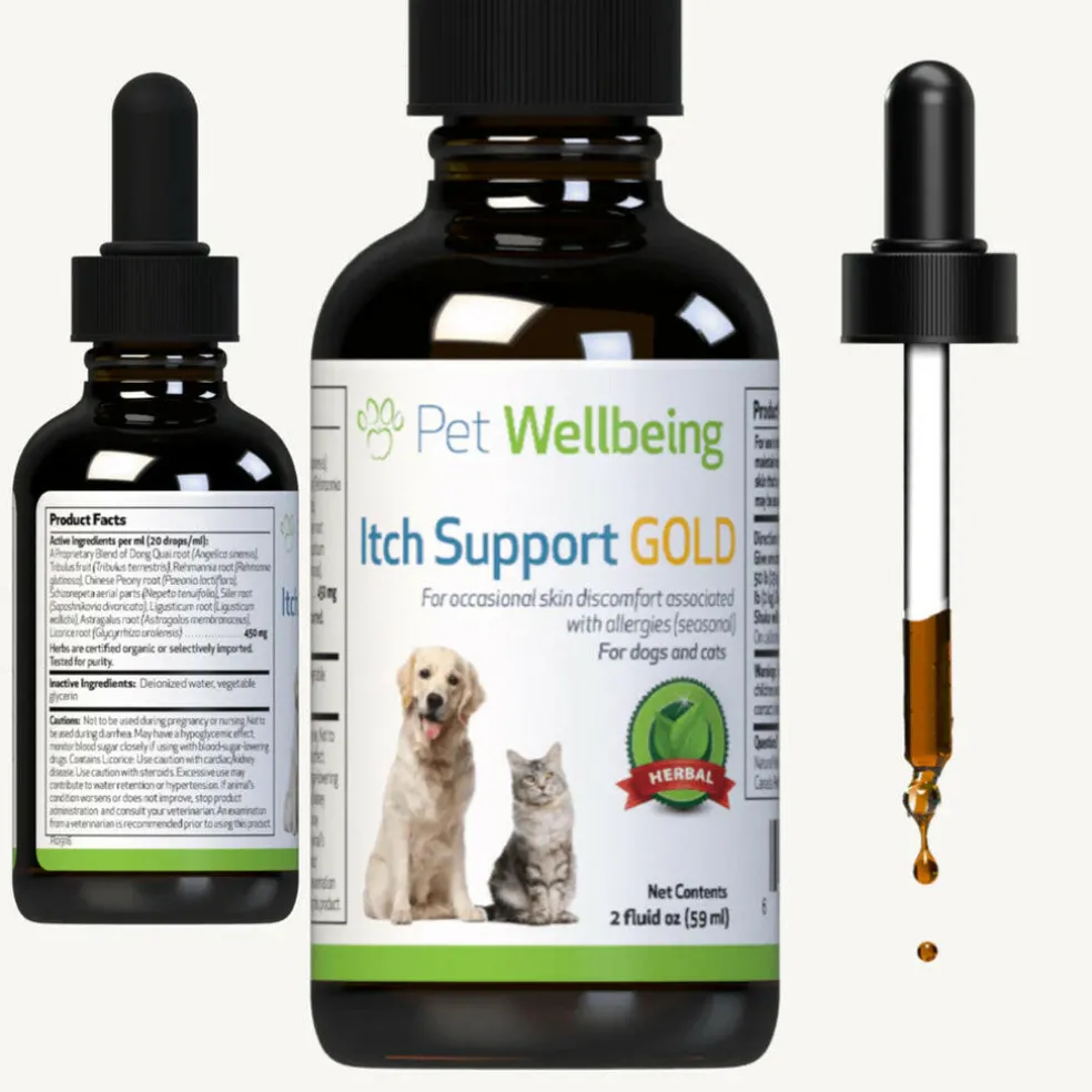 Pet Wellbeing Itch Support Gold - For Allergy-Related Itch in Dogs
