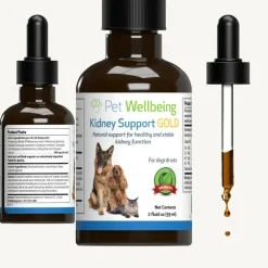 Pet Wellbeing Kidney Support Gold for Dogs & Cats