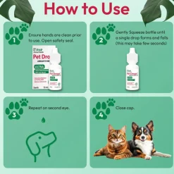 PHP Animal Health Pet Drops Lubricant Eye Drops for Dogs & Cats, 15-ml