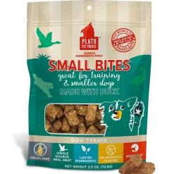 Plato Small Bites Grain-Free Duck Dogs Treats, 2-oz