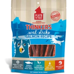 Plato Thinkes Real Salmon Recipe Sticks Dog Treats, 18-oz