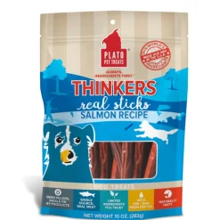 Plato Thinkes Real Salmon Recipe Sticks Dog Treats, 18-oz